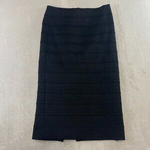 NEW YORK & COMPANY Skirt s Bandage Pencil Stretch Herringbone Vented Black